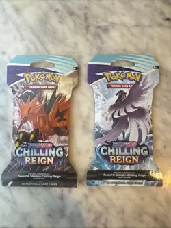 Two Pokemon Chilling Reign Sword & Shield Sealed Booster Pack - Image 1