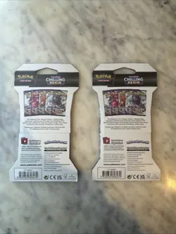Two Pokemon Chilling Reign Sword & Shield Sealed Booster Pack - Image 2