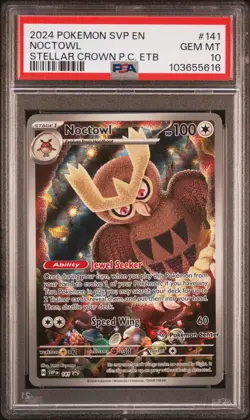 2024 Pokemon SV Black Star Promos 141 Noctowl PSA 10 103655616 - Image 1