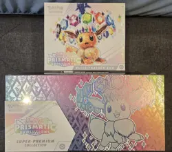 Pokemon Scarlet & Violet Prismatic Evolutions ETB & Super-Premium Eevee Lot - Image 1