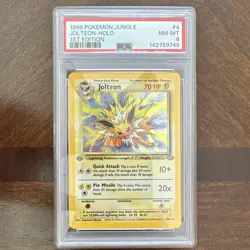 1999 pokemon jolteon 1st edition jungle holo 4/64 psa 8 holo rare - Image 1