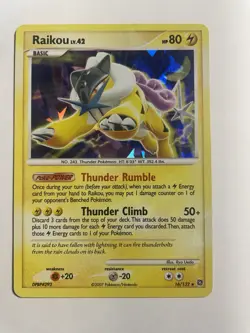 Raikou LV.42 16/132 CRACKED ICE Holo RARE Secret Wonders POKEMON LP+ - Image 1