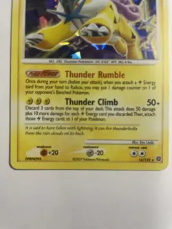 Raikou LV.42 16/132 CRACKED ICE Holo RARE Secret Wonders POKEMON LP+ - Image 3