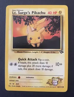 Pokemon: Lt. Surge’s Pikachu #84/132 - Gym Heroes - Image 1