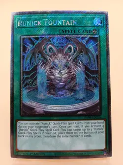 Runick Fountain 1st Edition Platinum Secret Rare RA04-EN296 Yu-Gi-Oh! - Image 1