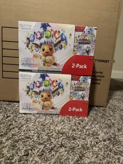 Pokemon Prismatic Evolutions ETB + Booster Bundle Costco 2 Pack - SEALED - Image 1