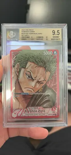 Roronoa Zoro (001) (Parallel) OP01-001 Romance Dawn Foil. BGS 9.5 MINT - Image 1
