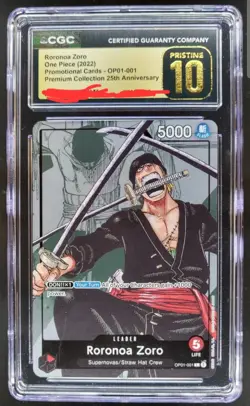 2022 ONE PIECE RORONOA ZORO MANGA ALT ART OP01-001 CGC 10 PRISTINE - Image 1