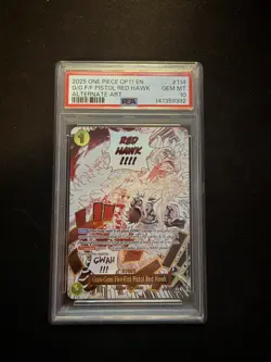 OP11-114 Gum-Gum Fire-Fist Pistol Red Hawk Alt Art English Foil PSA 10 - Image 1