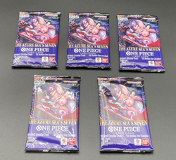 One Piece OP014-EB04 The Azure Sea's Seven TCG - DEAD PACK Sealed Lot of 5 - Image 1