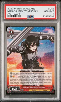 Mikasa: Recovery Mission RR Attack on Titan Final Season PSA 10 Weiss Schwarz - Image 1
