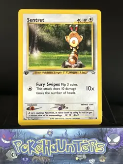 Pokemon Card Sentret 71/111 WOTC Neo Genesis 1st Edition Non Holo L/P - Image 1