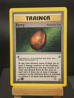 Pokemon Card Berry 99/111 1st Edition Neo Genesis Trainer Light Play - Image 1