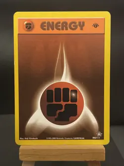 Pokemon Card Fighting Energy 106/111 1st Edition Neo Genesis Light Play - Image 1