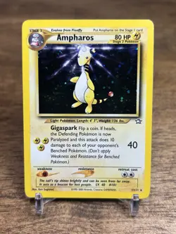 Pokemon TCG Ampharos 1/111 Neo Genesis Unlimited Holo Vintage Card - Image 1