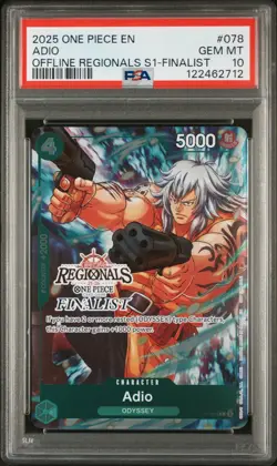 2025 One Piece Offline Regionals Pack 2025 Season 1 078 Adio Finalist Psa 10 - Image 3