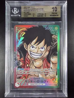 BGS 10 Monkey D. Luffy Leader Alternate Art OP01-003 Rare JPN One Piece - Image 1