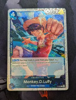 One Piece TCG PRB-01 Pirate Flag Foil - Monkey.D.Luffy P-055 P Card - English - Image 1