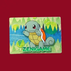 SQUIRTLE (ZENIGAME)--JAPANESE MEIJI EMBOSSED PROMO FOIL POKEMON CARD - Image 1