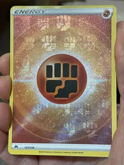 POKEMON FIGHTING ENERGY 157/159 FULL ART TEXTURE CROWN ZENITH NM CARD - Image 1