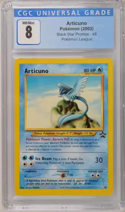 CGC 8 Articuno # 48 WOTC Black Star PROMO League Pokemon Card 023 Blue Label✨ - Image 1