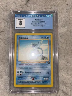 CGC 8 Articuno # 48 WOTC Black Star PROMO League Pokemon Card 023 Blue Label✨ - Image 3