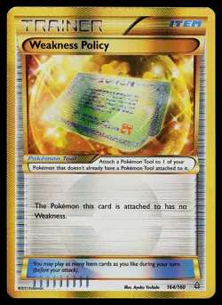 Pokemon Card - Weakness Policy Primal Clash 164/160 Holo Secret Rare - Image 1