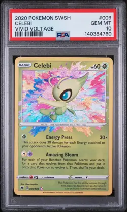 PSA 10 CELEBI #009 2020 POKEMON SWORD & SHIELD VIVID VOLTAGE GEM MINT - Image 1