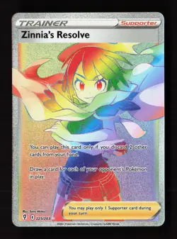 Zinnia's Resolve 225/203 Rainbow Rare Evolving Skies Pokemon Near Mint - Image 1