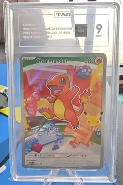 Pokemon TAG 9 Charmander Black Star Promo Holo Mega Evolution 038 English 2023 - Image 1