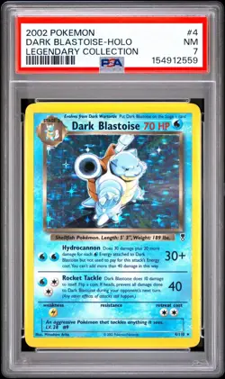2002 Pokemon Legendary Dark Blastoise Holo #4/110 PSA 7 - Image 1