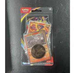 Pokemon Chaos Rising Pack Moltres Reshiram Cards with Coin Trading Card Game - Image 1