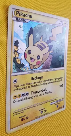 Pikachu HGSS03 *W/ HOLO SWIRL* Pokemon TCG: 2010 HGSS Black Star Promo LP - Image 2