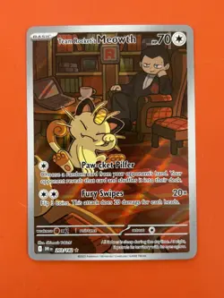 Pokemon Team Rocket's Meowth 203/182 Destined Rivals Illustration Rare - Image 1