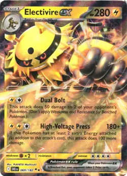 ELECTIVIRE EX 069/182 DOUBLE RARE DESTINED RIVALS POKEMON NEAR MINT - Image 2