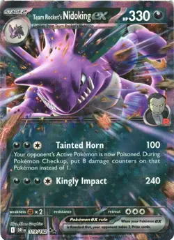 TEAM ROCKET'S NIDOKING EX 119/182 DOUBLE RARE DESTINED RIVALS POKEMON NEAR MINT - Image 2