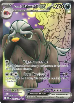 ARVEN'S MABOSSTIFF EX 218/182 ULTRA RARE DESTINED RIVALS POKEMON NEAR MINT - Image 2
