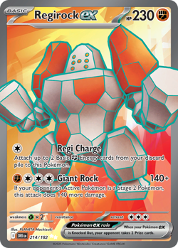 REGIROCK EX 214/182 ULTRA RARE DESTINED RIVALS POKEMON NEAR MINT - Image 1