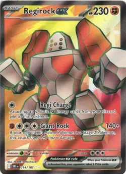 REGIROCK EX 214/182 ULTRA RARE DESTINED RIVALS POKEMON NEAR MINT - Image 2