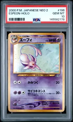 2000 POKEMON JAPANESE NEO 2 #196 ESPEON-HOLO PSA 10 - Image 1