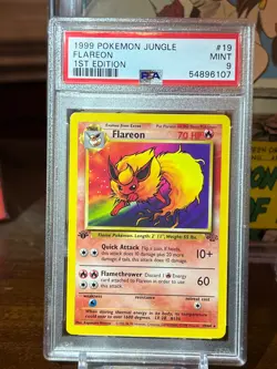 1999 Pokemon Jungle First Edition Flareon #19 - PSA 9 MINT - Image 1