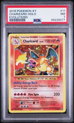 2016 Pokemon XY Charizard Holo Evolutions PSA 7 - Image 1
