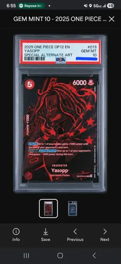 Yasopp SP PSA 10 - One Piece OP12 Legacy of the Master OP09-013 English 2025 - Image 1