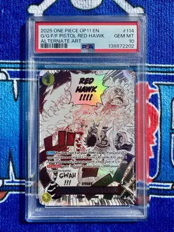 One Piece - OP11-114 Gum-Gum Fire-Fist Pistol Red Hawk - Event Manga PSA 10 - Image 1