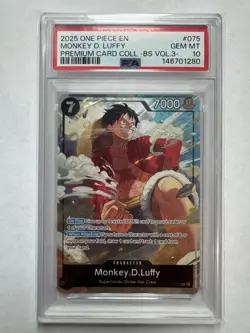 Monkey.D.Luffy Best Selection Vol 3 P-075 PSA 10 One Piece English - Image 1