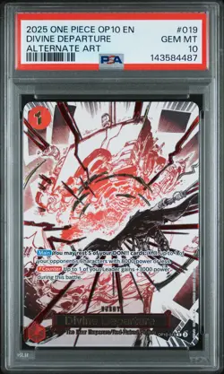 2025 ONE PIECE OP10-ROYAL BLOOD ALTERNATE ART #019 DIVINE DEPARTURE PSA 10 - Image 1