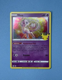 Mew 011/025 Celebrations Holo Rare 25th Anniversary Stamped Pokemon Card NM - Image 1