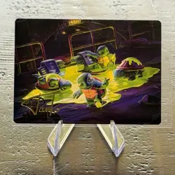 Lot of 4 Art Cards, MTG:) The Ooze, Storm of Steel, Technodrome X 2 (Gold Stamp) - Image 1