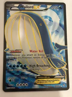 Pokemon Wailord EX Full Art Ultra Rare Holo Card 147/160 - Image 1
