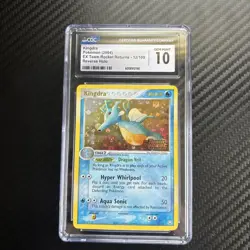 CGC 10 GEM MINT Kingdra 2004 EX Team Rocket Returns 12/109 Holo Pokemon Card - Image 1